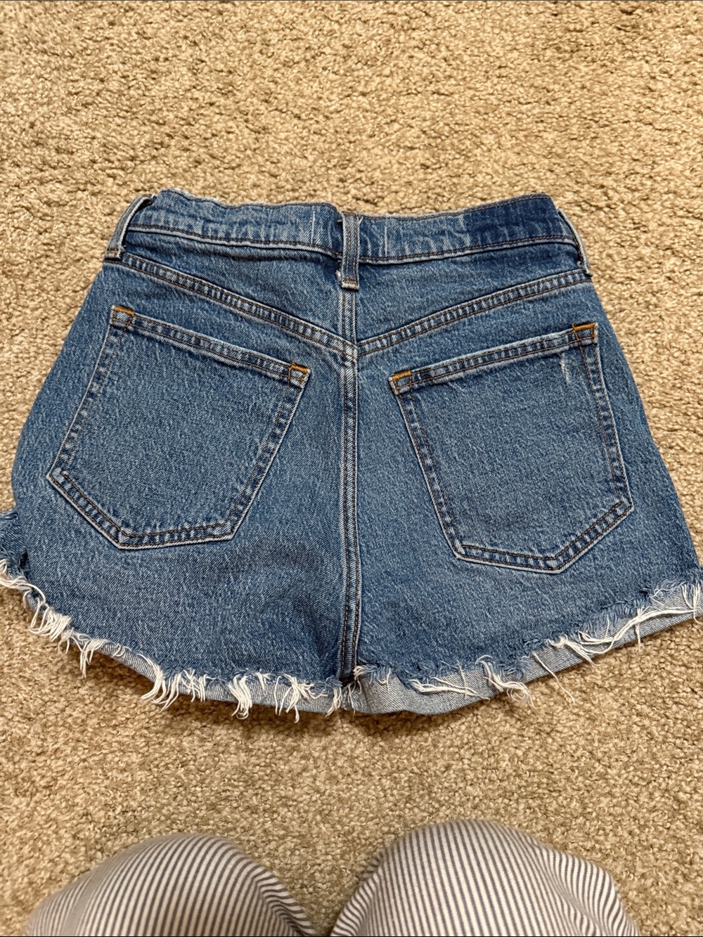 Abercrombie & Fitch Distressed Blue Denim Shorts - Picture 2 of 2